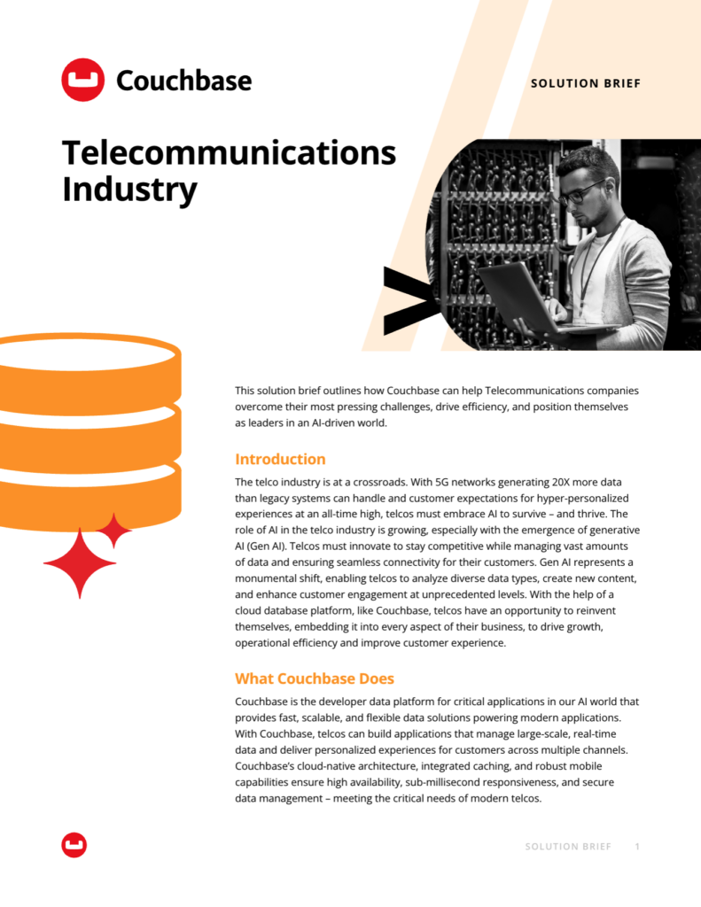 Telecommunications use cases for Coucbase Developer Platform